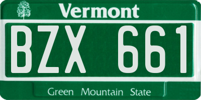 VT license plate BZX661