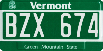 VT license plate BZX674