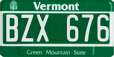 VT license plate BZX676