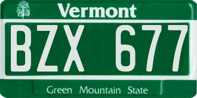 VT license plate BZX677
