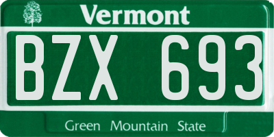 VT license plate BZX693