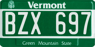 VT license plate BZX697