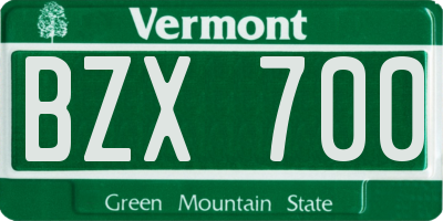 VT license plate BZX700