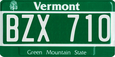 VT license plate BZX710