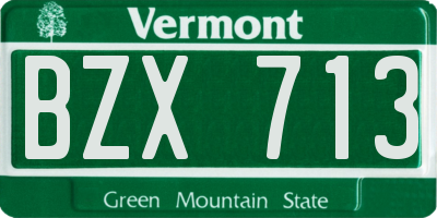 VT license plate BZX713