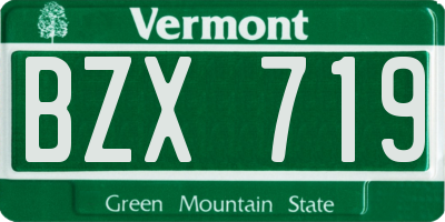 VT license plate BZX719