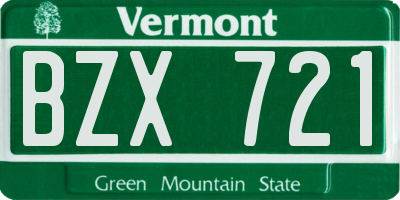 VT license plate BZX721