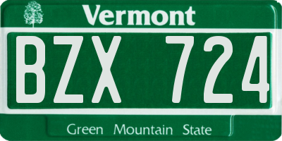 VT license plate BZX724