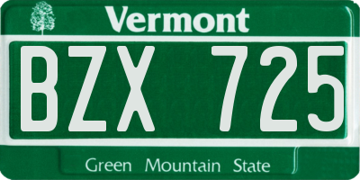 VT license plate BZX725