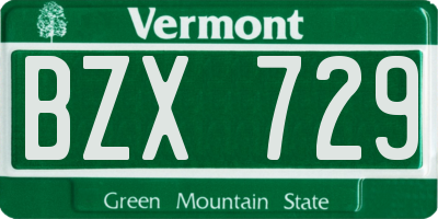 VT license plate BZX729