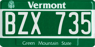 VT license plate BZX735