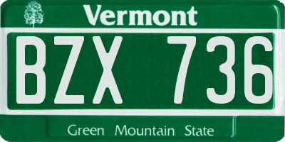 VT license plate BZX736