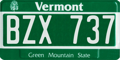 VT license plate BZX737