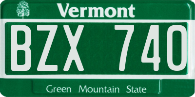 VT license plate BZX740