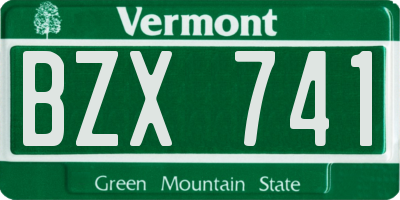 VT license plate BZX741