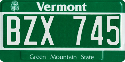 VT license plate BZX745