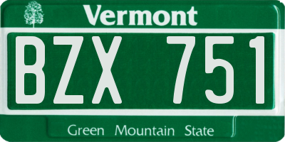 VT license plate BZX751