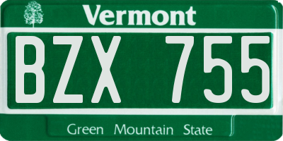VT license plate BZX755