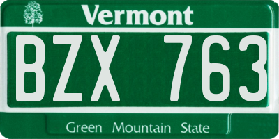 VT license plate BZX763