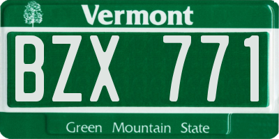 VT license plate BZX771