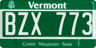 VT license plate BZX773