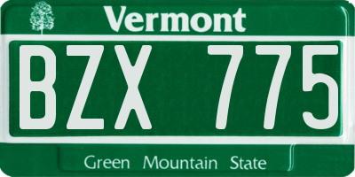 VT license plate BZX775