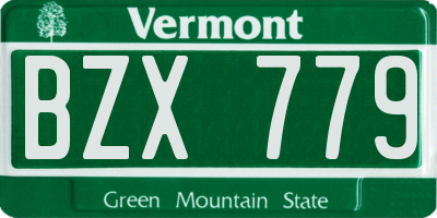 VT license plate BZX779