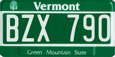 VT license plate BZX790