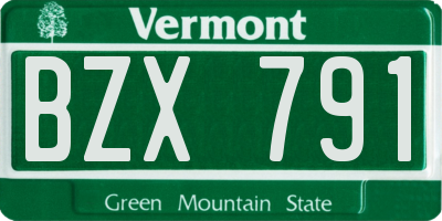 VT license plate BZX791