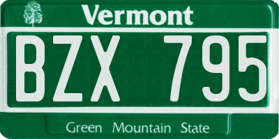 VT license plate BZX795