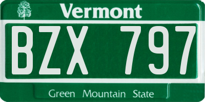 VT license plate BZX797