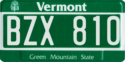 VT license plate BZX810