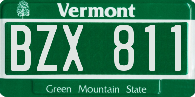 VT license plate BZX811