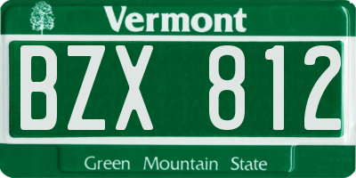 VT license plate BZX812