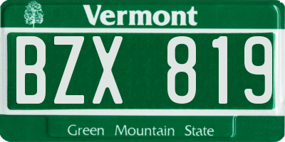 VT license plate BZX819