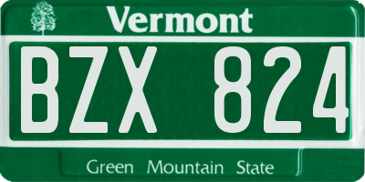 VT license plate BZX824