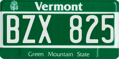VT license plate BZX825