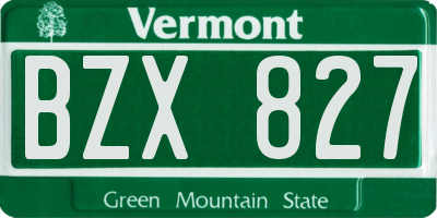 VT license plate BZX827