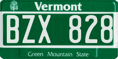 VT license plate BZX828