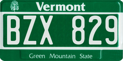 VT license plate BZX829