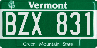 VT license plate BZX831