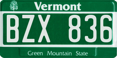 VT license plate BZX836