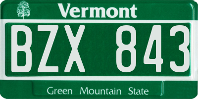 VT license plate BZX843