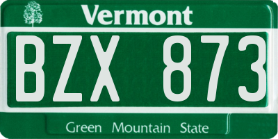 VT license plate BZX873