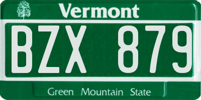 VT license plate BZX879