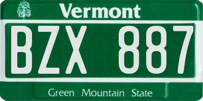 VT license plate BZX887