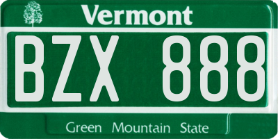 VT license plate BZX888