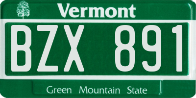 VT license plate BZX891