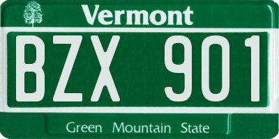 VT license plate BZX901