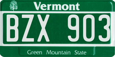 VT license plate BZX903